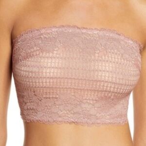 Intimately Free People Camila Bandeau Vintage Rose Lace Pink Bra Top